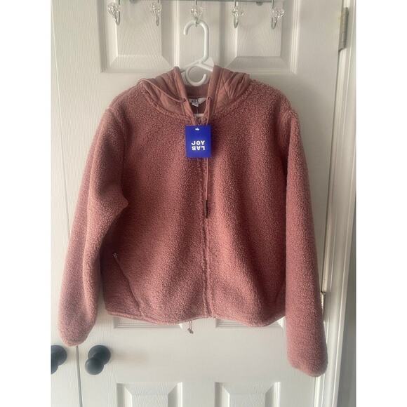NWT JoyLab Pink Full Zip Sherpa‎ Jacket Size Large - Picture 1 of 5